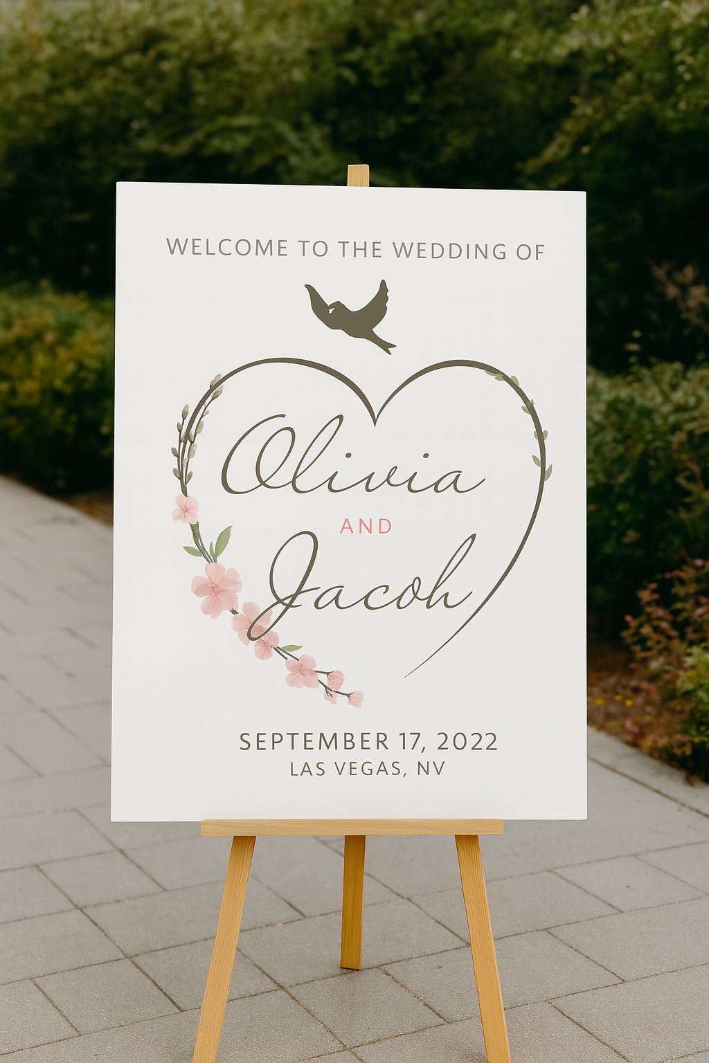 Personalized Elegant Wedding Welcome Foam Board Sign